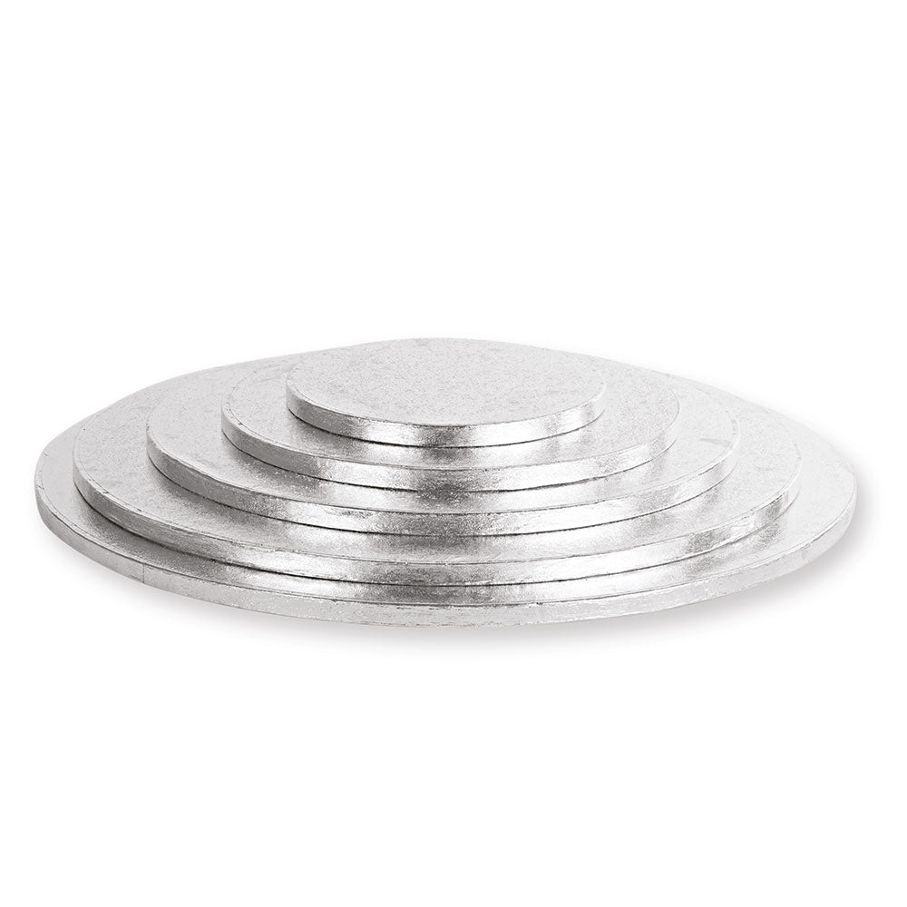 Platforme argintii pentru torturi si prajituri, DIVERSE DIMENIUNI, 1 buc/set